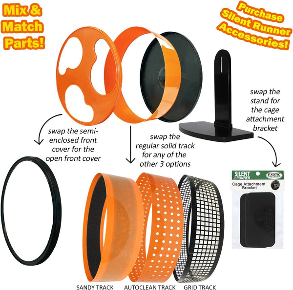 Silent Runner 12" Regular | Wheel + Cage Attachment | Sugar Gliders, Hamsters, Rats4