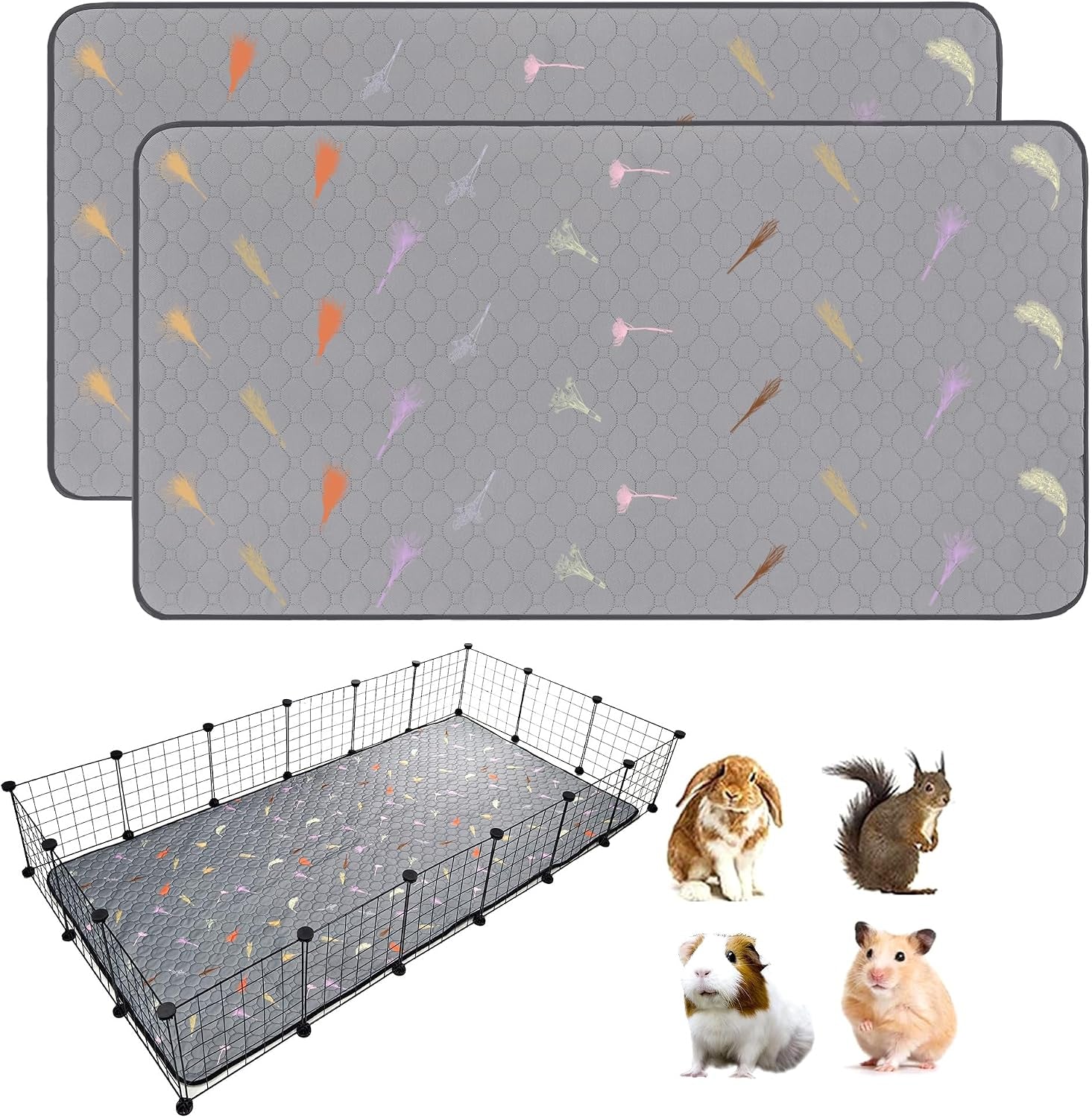 2pcs-guinea-pig-cage-liners-guinea-pig-fleece-cage-liners24x48-super-absorbent-washable-pee-pads-reusable-for-rabbit-hamster-chinchilla