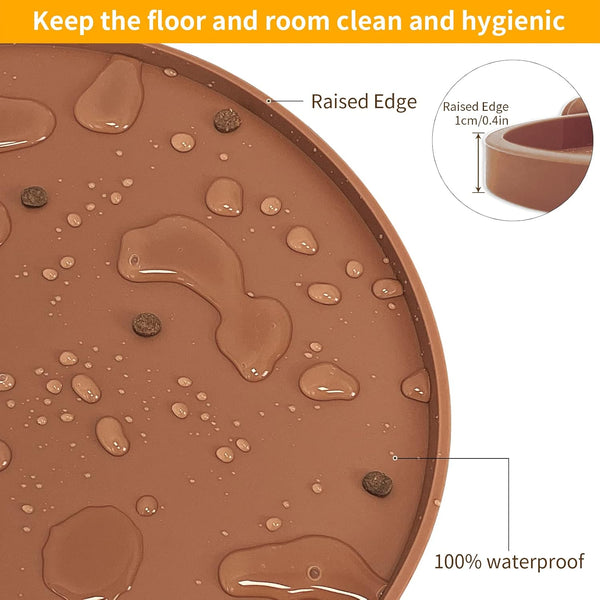 Silicone Pet Placemat, Waterproof Pet Feeding Bowl Mat, Brown, 24" * 16"6