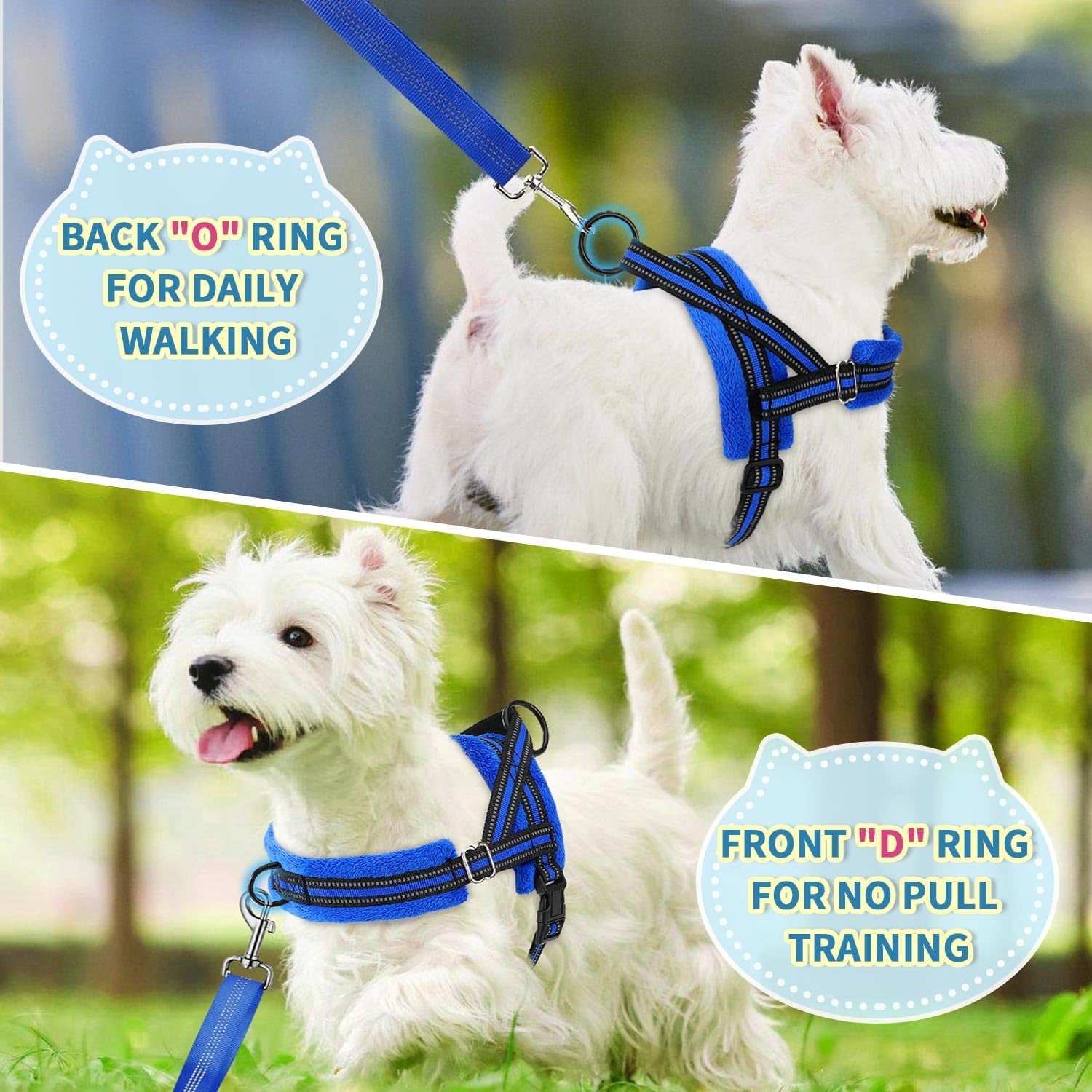lukovee-no-pull-dog-harness-and-leash-set-soft-padded-small-dog-harness-neck-chest-adjustable-reflective-vest-puppy-harness-with-4ft-lightweight-anti-twist-dog-leash-for-small-dogs-xs-blue