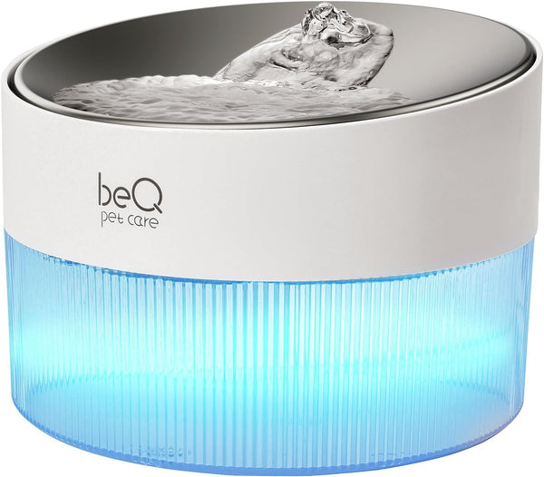 Beq Cat Water Fountain,2.5L/84Oz inside Ultra-Quiet Stainless Steel Automatic Pet Water Dispenser,Bpa Free,Visible Water Level,With a Large Size Filter,Suitable for Cats & Small Dogs1