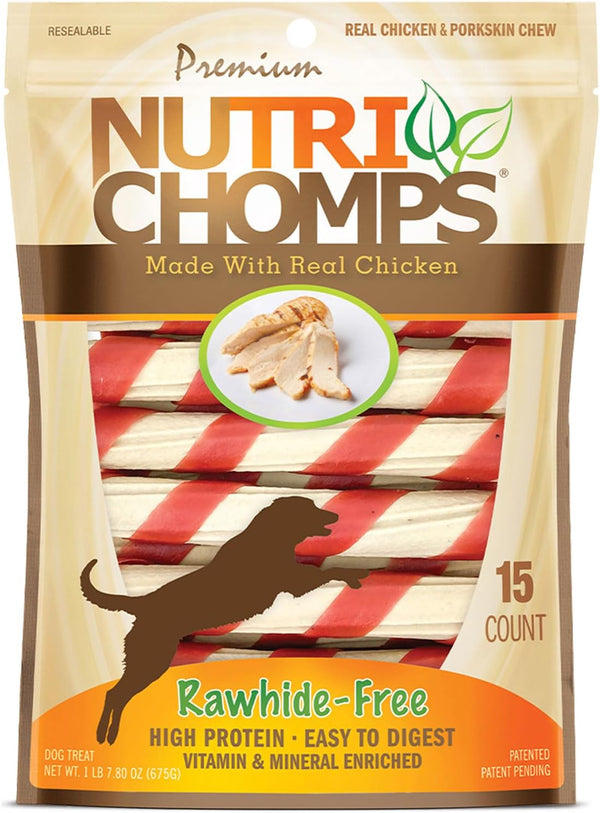 Nutrichomps Dog Chews, 6-Inch Twists, Easy to Digest, Long Lasting, Rawhide-Free Dog Treats, 15 Count, Real Chicken Flavor | a Rawhide-Free Chew That'S Gentle and Easy to Digest, Made with the Real, Wholesome Ingredients Dogs Love1