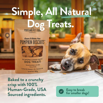 Portland Pet Food Pumpkin Dog Treats - Healthy, Grain-Free Biscuits, 5 Oz | Human-Grade, Limited Ingredient, Natural Low Calorie Training Treats for Small & Large Dogs, Puppy to Senior, Made in USA2