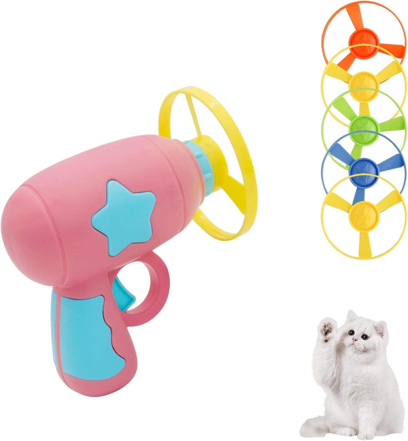andiker-cat-fetch-toy-interactive-kitten-flying-disc-launcher-toy-with-5-colorful-flying-propellers-for-cat-enrichment-flying-saucer-toy-for-cats-for-training-and-chasing-blue