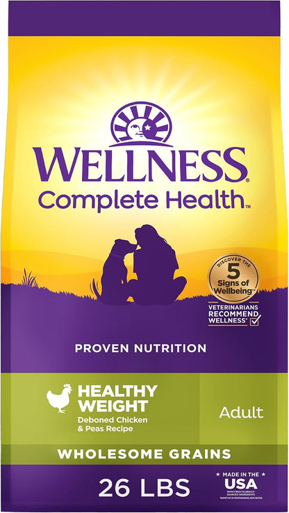 Wellness Complete Health Adult Dry Dog Food, Wholesome Grain Kibble, Natural, Chicken and Oatmeal Recipe, 30 Lb Bag10