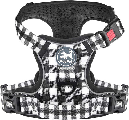 Poypet No Pull Dog Harness, No Choke Front Lead Dog Reflective Harness, Adjustable Soft Padded Pet Vest with Easy Control Handle for Small to Large Dogs(Pink, Medium)22