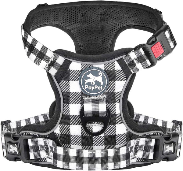 Poypet No Pull Dog Harness, No Choke Front Lead Dog Reflective Harness, Adjustable Soft Padded Pet Vest with Easy Control Handle for Small to Large Dogs(Pink, Medium)22