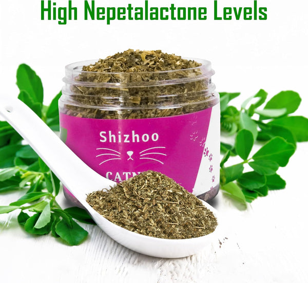 Catnip for Cats with Leaves and Flower Seeds 100% Natural and Organic Catnip Premium Cat Nip for Cats & Kittens Used as a Snack or Refillable Catnip Treats for Cats (1/2 Cup)2