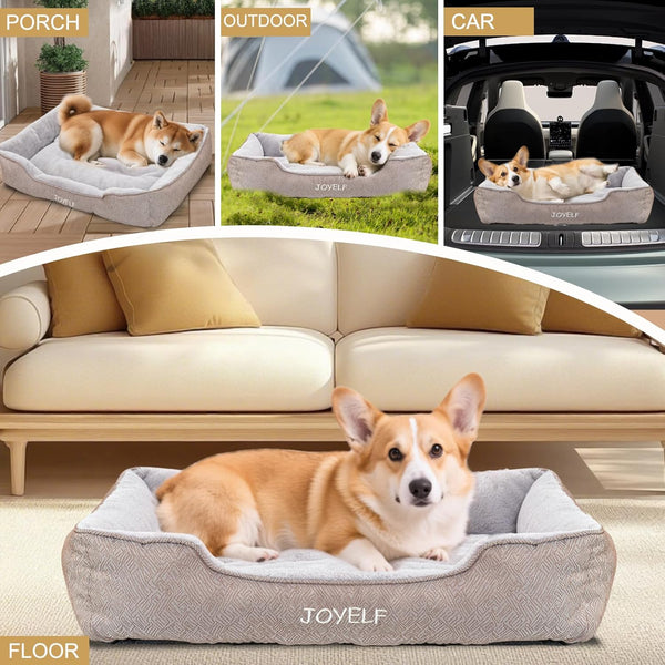 JOYELF Rectangle Dog Bed Calming Pet Bed, anti Anxiety Cat Bed & Sofa, Cute Plush Pet Bed for Small Dog and Cat- Small(Upgraded Version)5