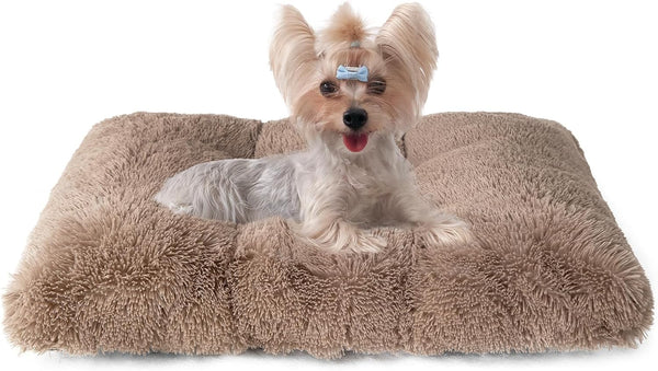 EHEYCIGA Fluffy Dog Crate Bed for Extra Large Dogs, Plush Faux Fur Pad, Calming anti Anxiety XL Bed for Crate, Washable Soft Warm Dog Mat with Non-Slip Bottom, Grey31