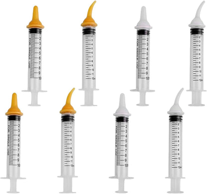 Pet Feeding Syringe with Nipple, Silicone Feeding Tools for Kitten Puppy Feeding Syringe for Newborn Cat Dog Small Animals Rabbits (5Ml+10Ml +10 Nipples)4