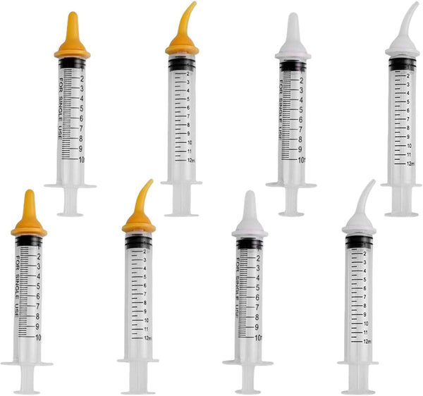 Pet Feeding Syringe with Nipple, Silicone Feeding Tools for Kitten Puppy Feeding Syringe for Newborn Cat Dog Small Animals Rabbits (5Ml+10Ml +10 Nipples)4