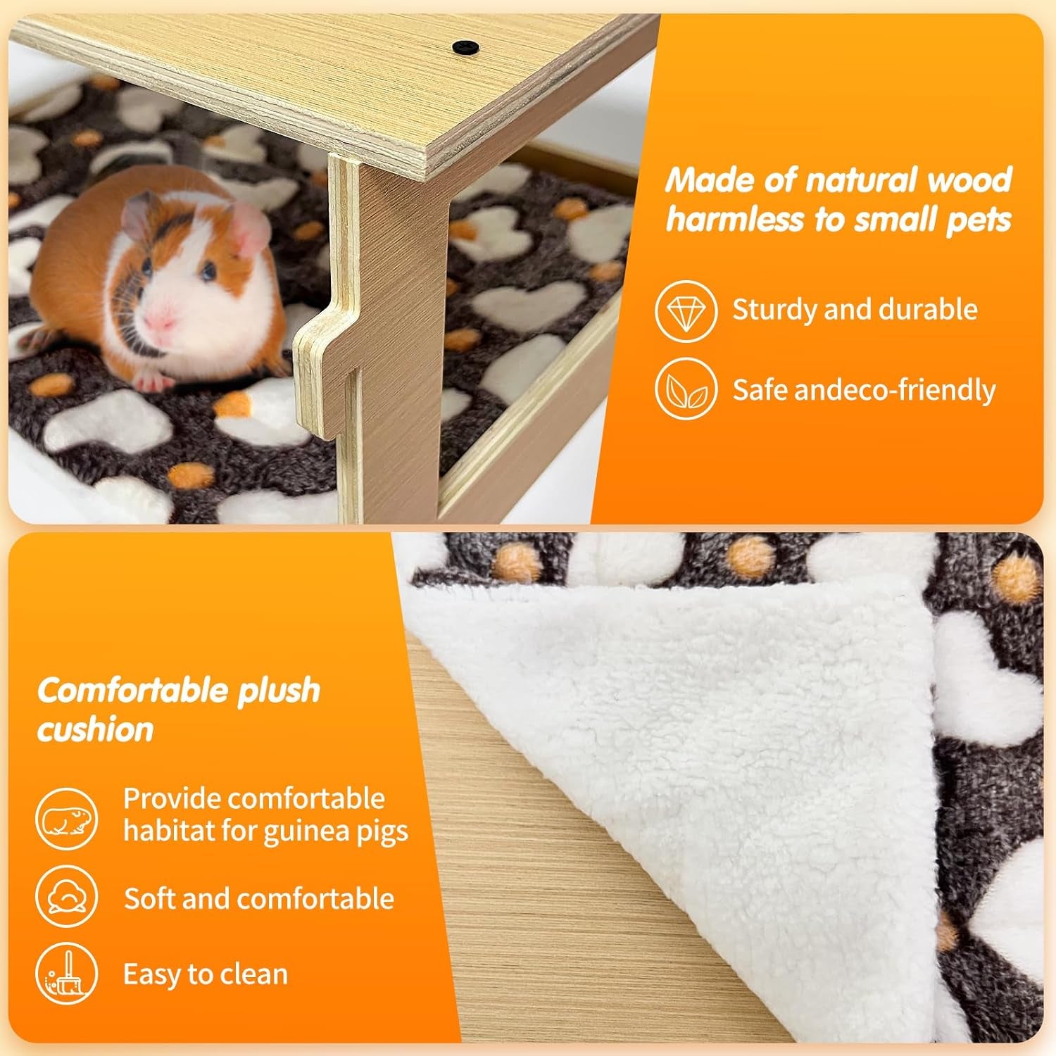 guinea-pig-hideout-natural-wood-removable-guinea-pig-bed-small-animal-habitat-with-hanging-hammock-staircase-cushion-suitable-for-small-animals-to-hide-rest-play