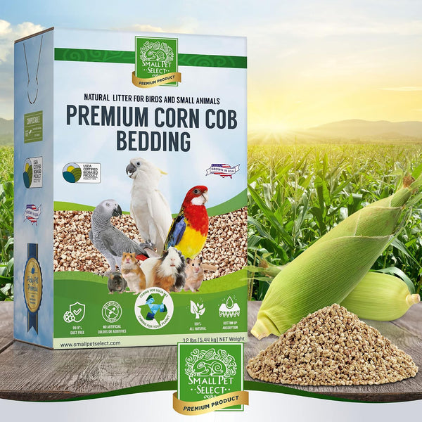Small Pet Select Corn Cob Bedding & Litter, 100% Natural, 12 Lb | Safe Absorbent Cage Litter, Low Dust, for Hamsters, Guinea Pigs, Birds, Gerbils, Reptiles & Small Pets5