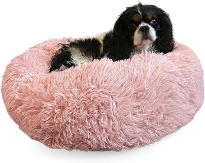 Active Pets Premium Medium Donut Dog Bed, Fits up to 45 Lbs, Machine Washable Cushion, Plush Long Pile Faux Fur Fabric, Portable Beige Pet Bed Furniture for Puppies Adult Canines & Cats17