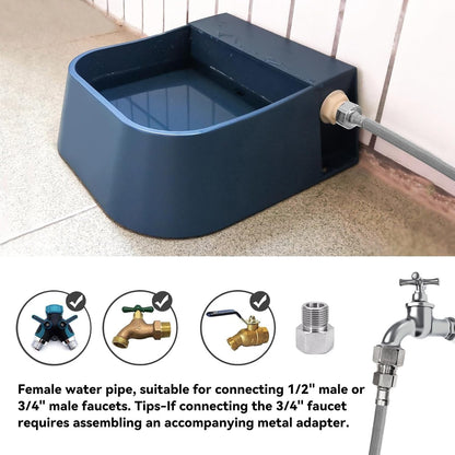 Enjoying Automatic Dog Water Dispenser with 59" Metal Water Pipe, Auto Fill Dog Water Bowl for 3/4" or 1/2" Male End Faucet, Large Automatic Waterer for Dogs Cats Chicken Pigs Livestock2