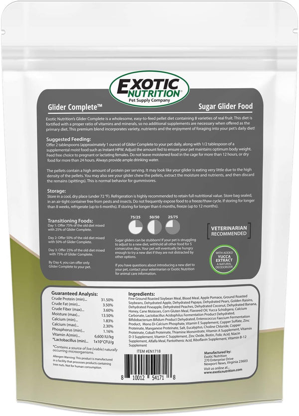 Glider Complete - Healthy High Protein Nutritionally Complete Staple Diet Sugar Glider Food (2 Lb)7