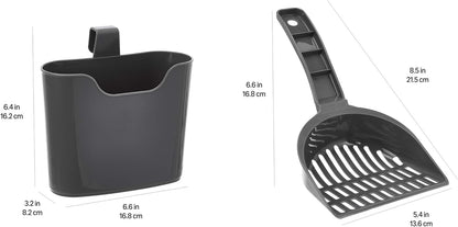 Amazon Basics Durable Cat Litter Scoop with Holder, Hangs on Litter Box, Efficient Scooper5