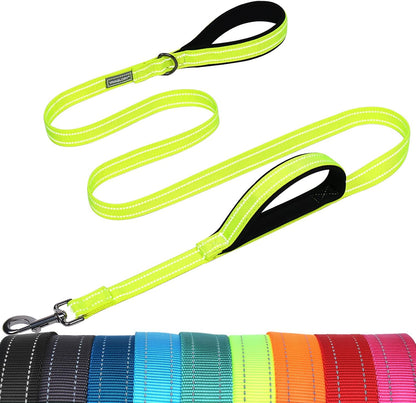 VIVAGLORY Double Handle Dog Leash Twingrip, 6Ft X 1In, Navy | Dog Leash for Collar with Traffic Handle & 2 Loop for Walking & Training, Traffic Control Reflective Heavy Duty Puppy Pet16