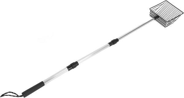 Qiilu Metal Poop Scoop Extendable Cat Litter Scoop Lightweight Versatile Fine Screen Long Handle Pooper Scooper Cat Poop Sifter Pet Supplies Cats Litter & Housebreaking Scoops (Model B 3 Section2