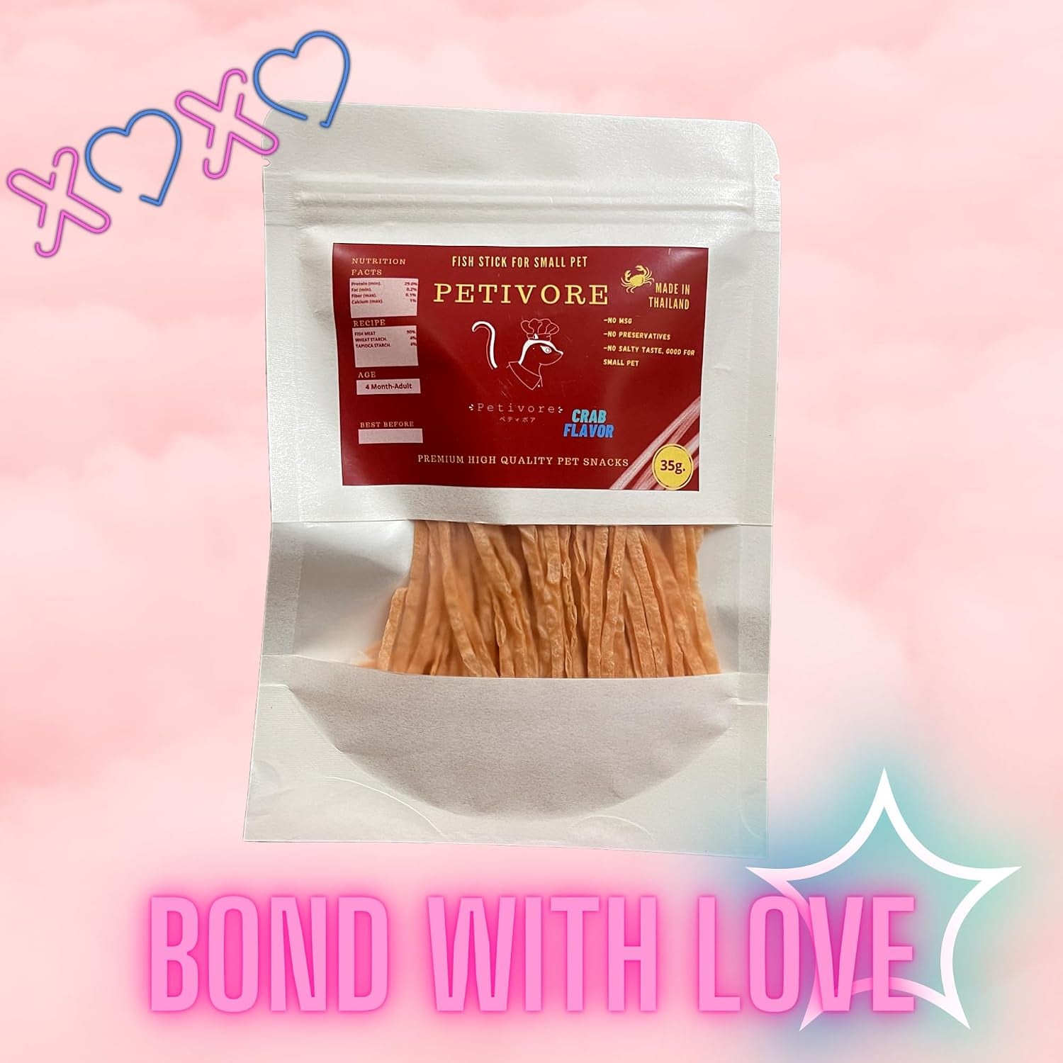 crab-flavor-premium-fish-snack-for-sugar-glider-and-small-exotic-pet-made-from-real-fish-hamster-squirrel-chinchillas-marmoset-yummy-treats-snacks-and-food-35g