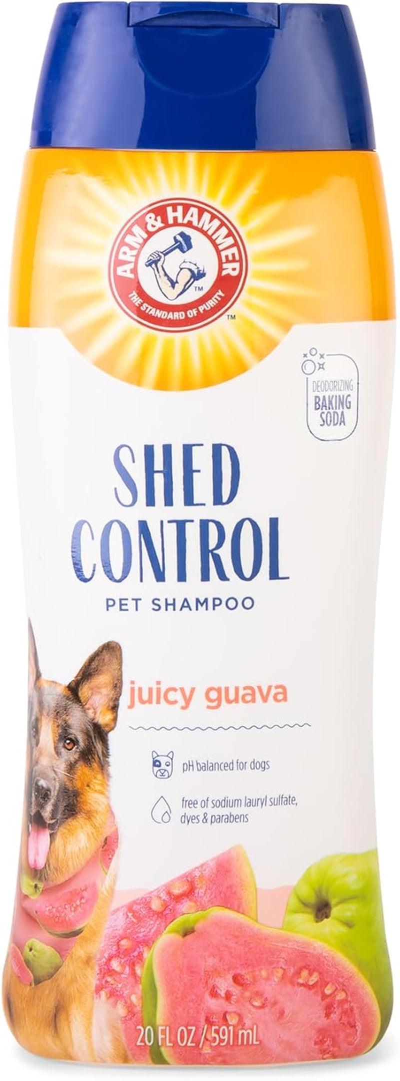 arm-hammer-for-pets-shed-control-shampoo-20oz-juicy-guava-scent-professional-quality-dog-shed-less-shampoo-de-shedding-dog-shampoo-free-of-sodium-lauryl-sulfate-parabens