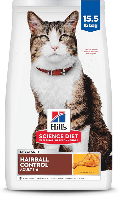 Hill'S Science Diet Adult 1-6 Hairball Control Dry Cat Food | #1 Veterinarian Recommended, Chicken Recipe, 3.5 Lb. Bag15