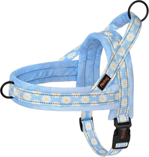 Didog No Pull Dog Harness for Small Medium Dogs, Floral Print, Purple, S | Soft Flannel Padded, Quick Fit, Easy on and Off, Night Safty, Adjustable & Reflective for Walking and Training, Chest 19-22"10