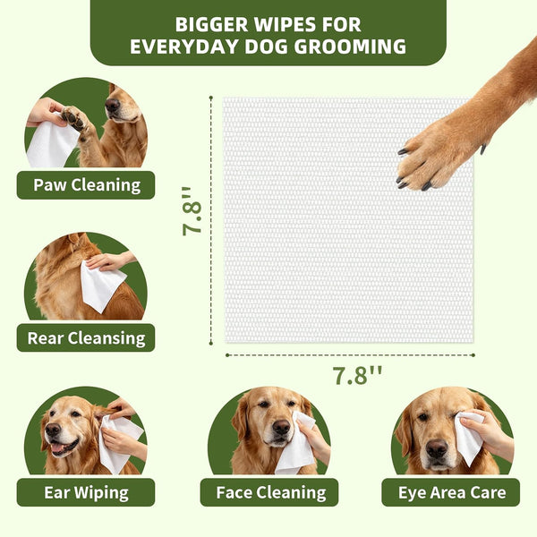 IMMHABI 400 Count Dog Wipes, Unscented Plant-Based Hypoallergenic Pet Wipes for Paws, Butt, and Anal Gland Care, Cleansing & Deodorizing for Puppies and Cats5