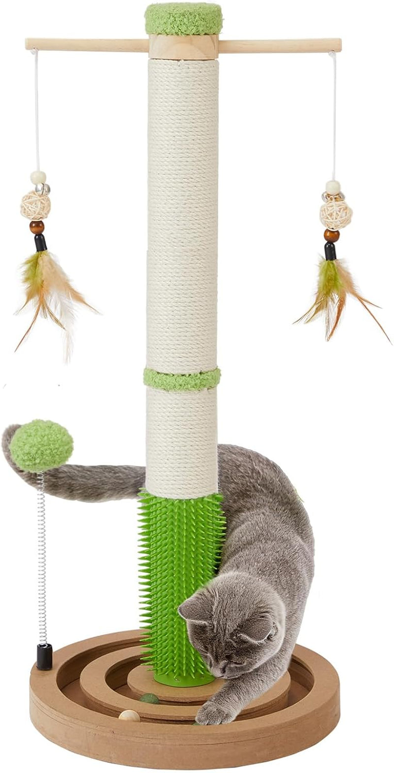 cat-scratching-post-26-tall-scratch-post-with-hanging-toy-for-indoor-cats-sisal-cat-scratcher-post-with-grooming-brush-double-layer-interactive-wooden-ball-track-for-small-cats-and-kittens-play