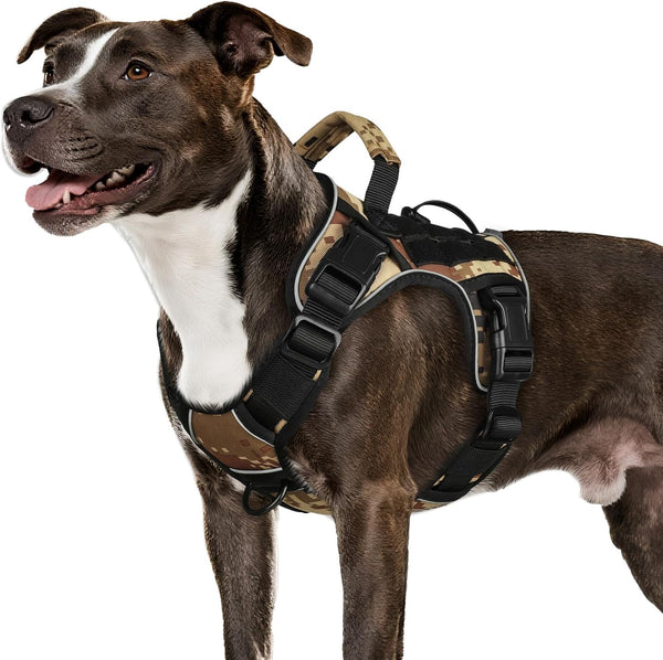 WINGOIN Tactical Dog Harness for Large Dogs, Heavy Duty No Pull Dog Harness with Handle, Adjustable Reflective Military K9 German Shepherd Big Size Dog Vest for Walking, Training, Hunting, Green (L) | with Handle,Adjustable Reflective,Green Military K9 Style,Big Size Dog Vest,For German Shepherd,For Walking Training Hunting13