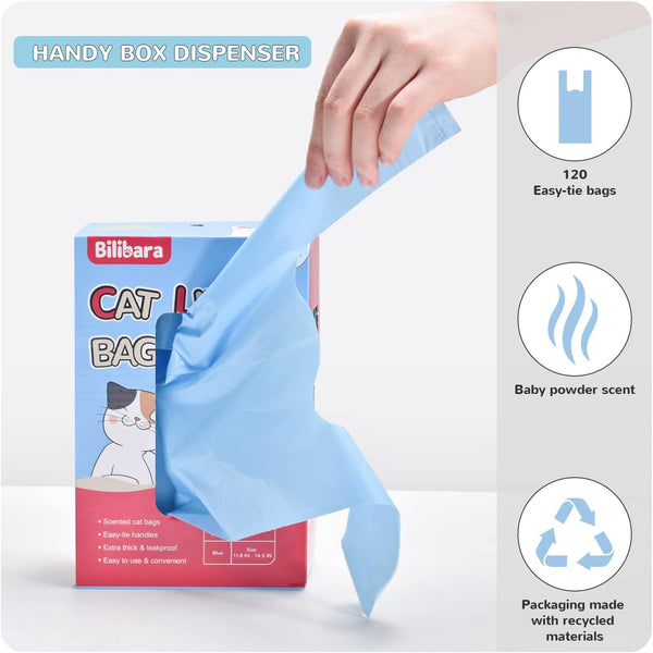 110 Count Biodegradable Poop Bags and 120 Count 15 Liters Cat Litter Bags, Durable Cat Litter Bags for Poop with Handles, Scented Poop Bags for Litter Box, Leakproof Cat Waste Bags8