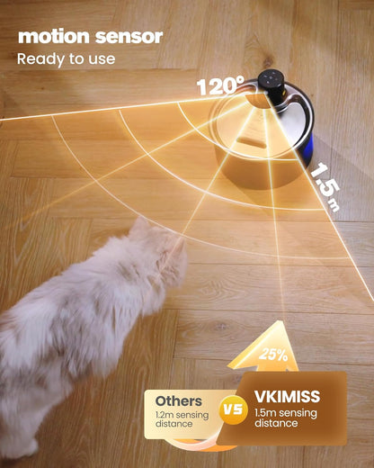 Wireless Cat Water Fountain Cordless: 108Oz Battery Operated Cat Fountain | 3.2L Automatic Pet Water Dispenser Rechargeable Drinking Fountains for Cats Indoor with Motion Sensor Multiple Cats and Dogs5