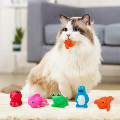 Cat Pool Toy, Water Toys for Cats, Best Cat Toys for Bored Indoor Cats, Hunting Toys for Indoor Catss, Portable Play Mat, Pet Swimming Pool for Self Play Enrichment (1Pcs Pool + 6Pcs Toy)2