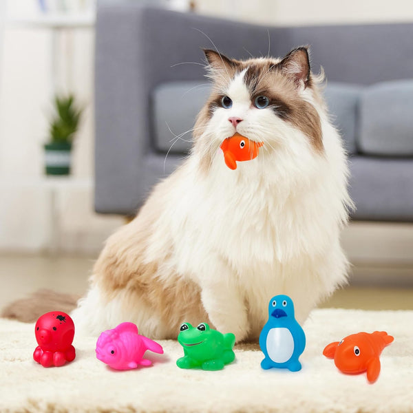 Cat Pool Toy, Water Toys for Cats, Best Cat Toys for Bored Indoor Cats, Hunting Toys for Indoor Catss, Portable Play Mat, Pet Swimming Pool for Self Play Enrichment (1Pcs Pool + 6Pcs Toy)2
