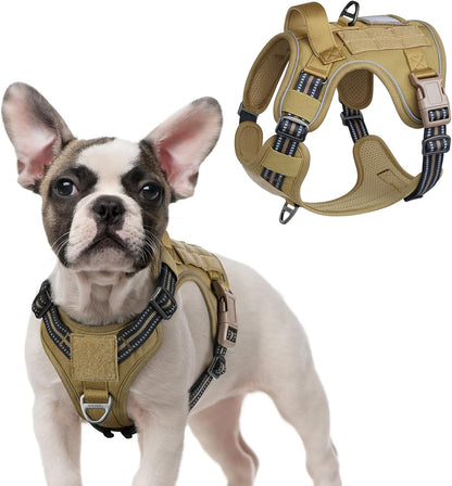 Rabbitgoo Tactical Dog Harness for Large, No Pull Military Service Vest | Molle & Handle, Heavy Duty, Adjustable, Reflective Straps, Easy Control for Training Walking, Black, Large38
