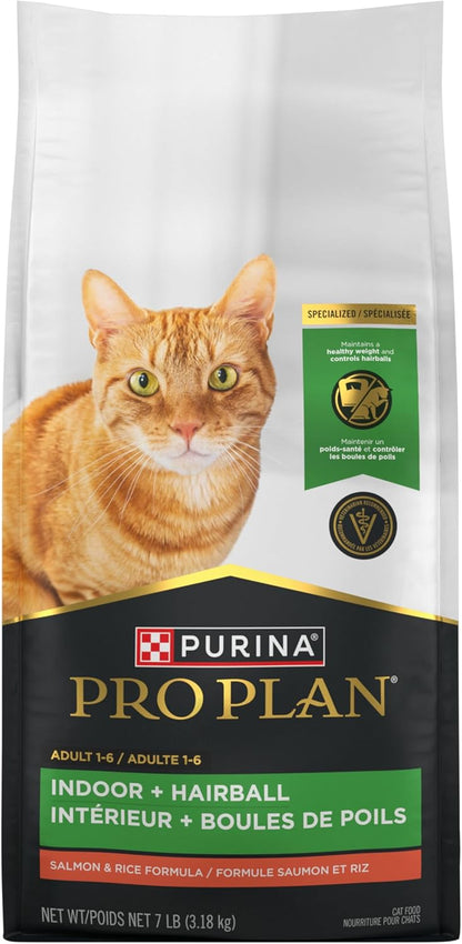 Purina Pro Plan Hairball Management, Indoor Cat Food, Salmon and Rice Formula - 7 Lb. Bag4