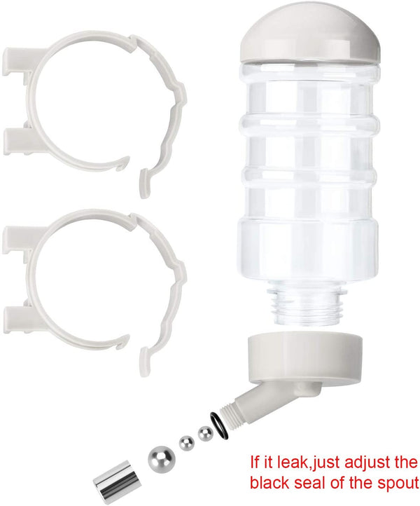 No Drip Dog Kennel Water Bottle Dispenser for Crate, 400Ml Dripless Pet Drinking Fountains Kettle with Automatically Feeding Water (White)2