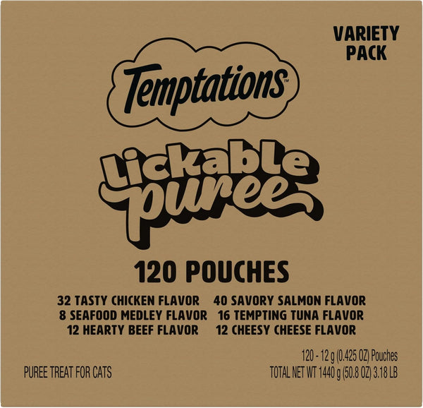 Temptations Creamy Puree Squeezable Lickable Cat Treats, Wet Cat Treats with Salmon, 0.42 Oz. Tubes, 24 Count - Packaging May Vary16