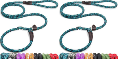 Fida Durable Slip Lead Dog Leash, 6 FT X 1/2" Heavy Duty Dog Loop Leashes, Comfortable Strong Rope Slip Leash for Large Medium Dogs, No Pull Pet Training Lead with Highly Reflective(1/2", Black)45