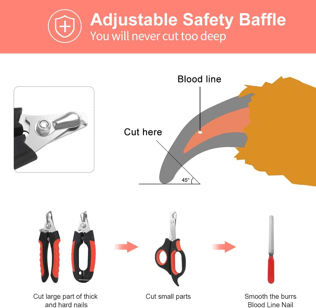 dog-nail-clippers-trimmer-set-quick-safety-guard-to-avoid-over-cutting-stainless-steel-razor-sharp-blades-sturdy-non-slip-handles-storage-case-and-nail-file-professional-pet-grooming