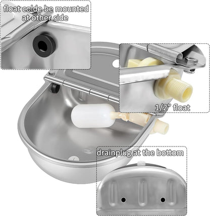 Automatic Water Dispenser for Dogs and Cats - Stainless Steel Dog Water Bowl Dispenser Outdoor Large Pets Waterer Feeder for Poultry and Livestock7