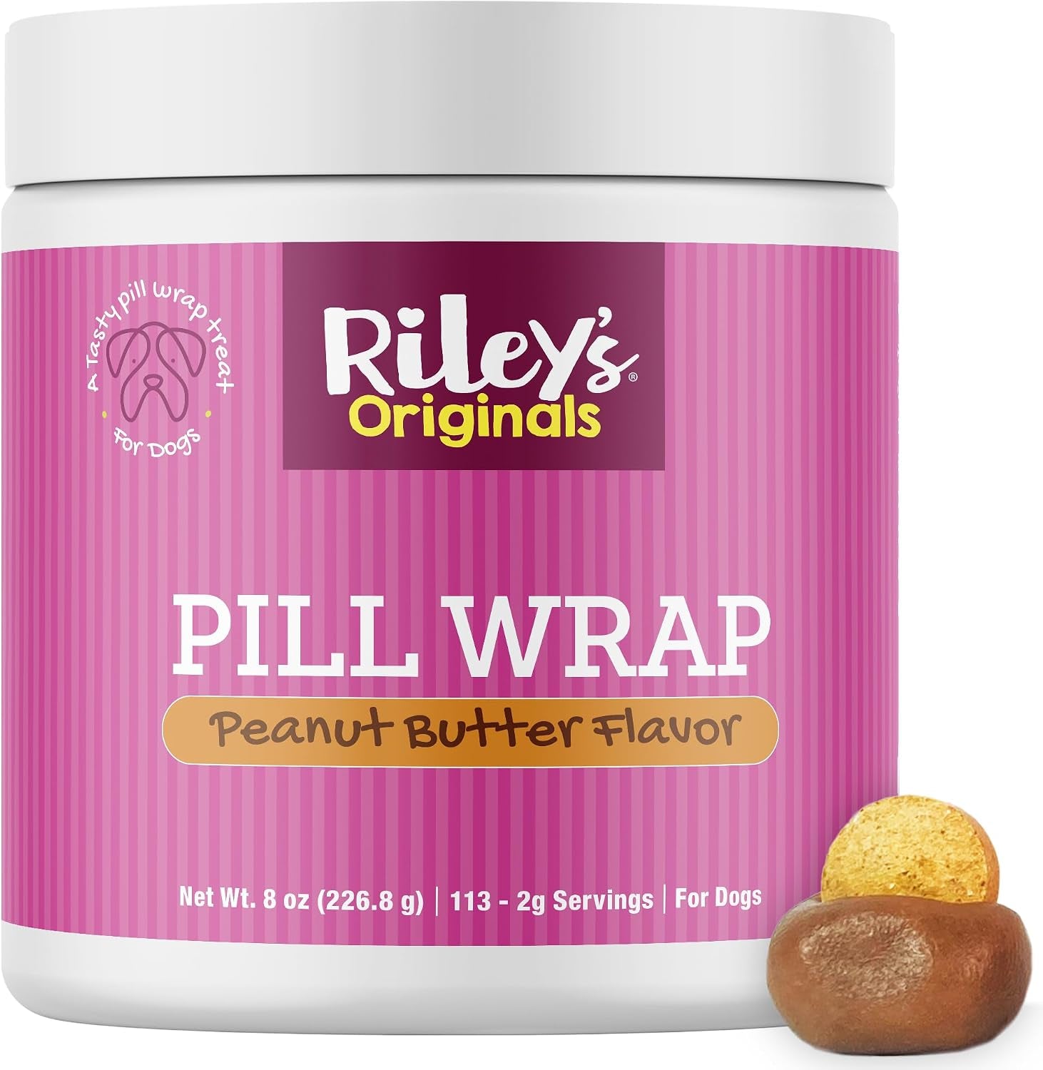 rileys-pill-wrap-for-dogs-cheese-bacon-pill-paste-for-dogs-4-2oz-wrap-capsules-tablets-in-a-tasty-pocket-or-pouch-to-mask-the-taste-flavored-treat-paste-for-easy-medication-time
