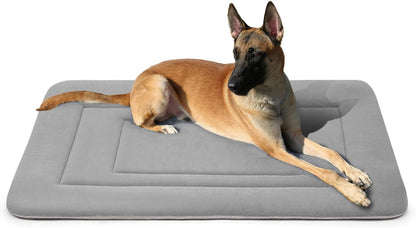 Dog Bed Soft Dog Crate Bed Pad Mat, 42 in Non Slip Bottom Washable Beds for Large Dogs, Pet Bed Mattress Kennel Pad, Dark Blue Gray13