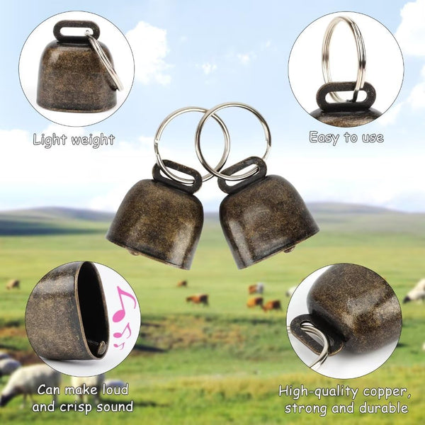 5 Pack Classic Goat Collars with Bells,Anti-Lost Pet Collar | Adjustable Nylon Collar & Sheep Grazing Copper Bells for Small Farm Animal Sheep Calf Cow Accessories(13.7"-20.5")3