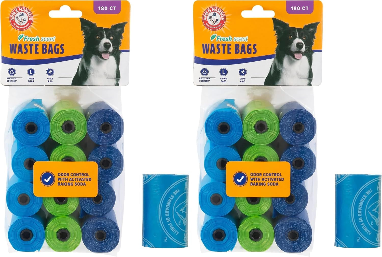 arm-hammer-dog-poop-leakproof-plant-based-120-count-waste-bags-unscented-made-from-40-corn-starch-with-activated-baking-soda-pack-of-8-green