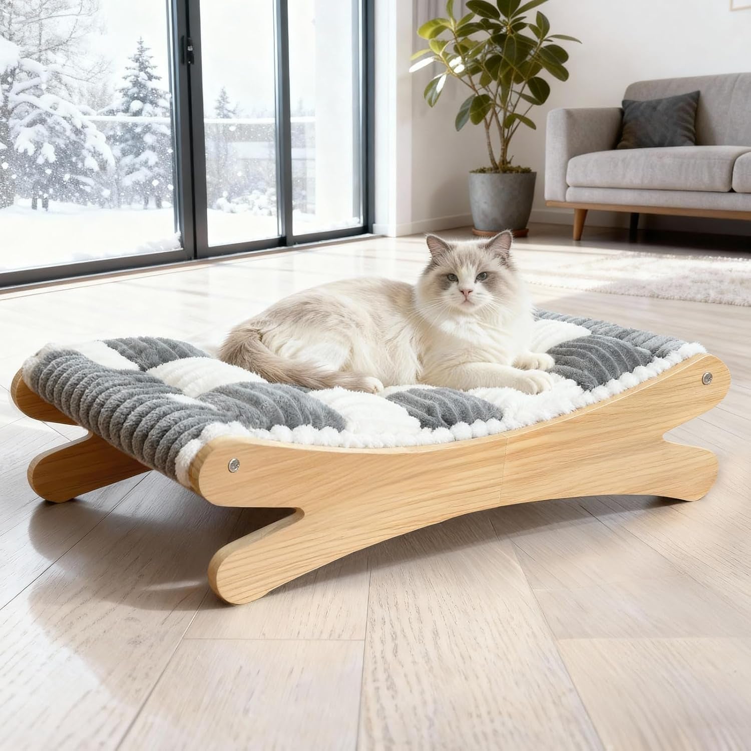 plush-elevated-cat-bed-cozy-raised-cat-hammock-with-solid-wood-frame-soft-furry-cushion-for-indoor-cats-small-dogs-multi-color-optionsblack-white