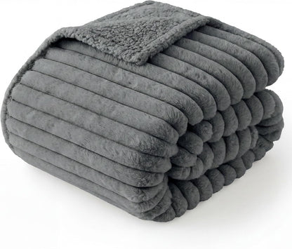 Bedsure Comfyfleece™ Waterproof Dog Blankets for Large Dogs,50X60 Cream | Soft Plush Couch Cover,Washable Corduroy Fleece for Furniture Protector,Cozy Calming Reversible Pet Blanket for Senior Dogs20