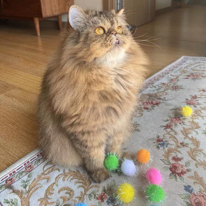 20PCS 1.5INCH Extra Large Cat'S Favorite Chase Glitter Ball Toy | Sparkle Pom Pom Balls5