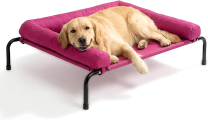 WESTERN HOME Cooling Elevated Dog Bed for Large Dogs, Portable Indoor & Outdoor Raised Dog Bed with Breathable Mesh, Chew Proof Pet Hammock Cots with Removable and Waterproof Bolsters11